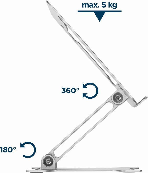 Produktbild Gembird Składana podstawka pod notebooka srebrna