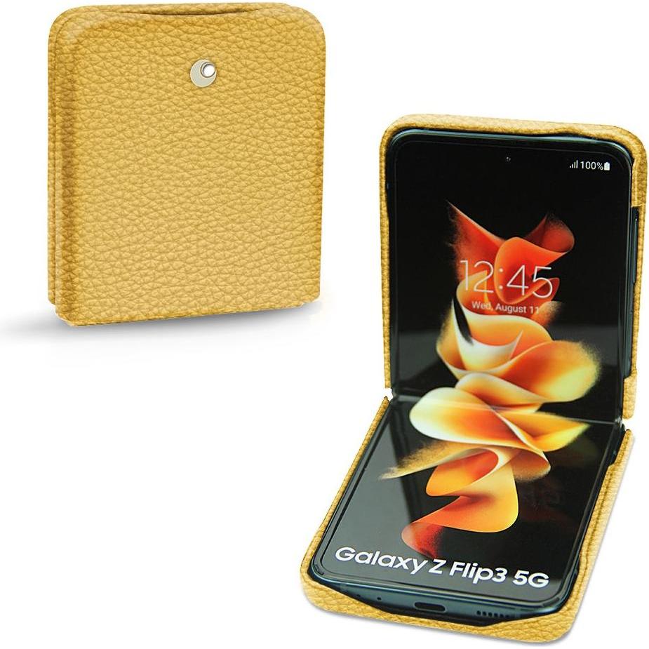 Noreve Lederschutzhülle (Samsung Galaxy Z Flip3), Smartphone Hülle, Orange