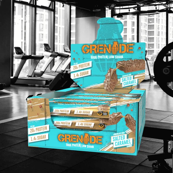 Actual product image Grenade Carb Killa Chocolate Chip Salted Caramel Protein Bar (12x60g) (Chocolate, Nougat, Caramel, 12 pcs., 810 g)