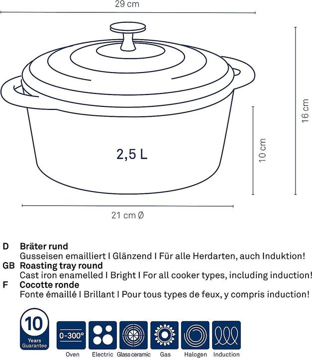 Produktbild Kela Calido (21 cm, Bräter + Schmortopf, Gusseisen)