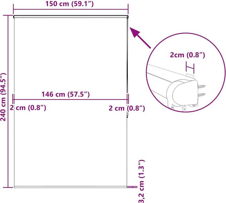 Produktbild vidaXL Duschrollo (150 x 240 cm)