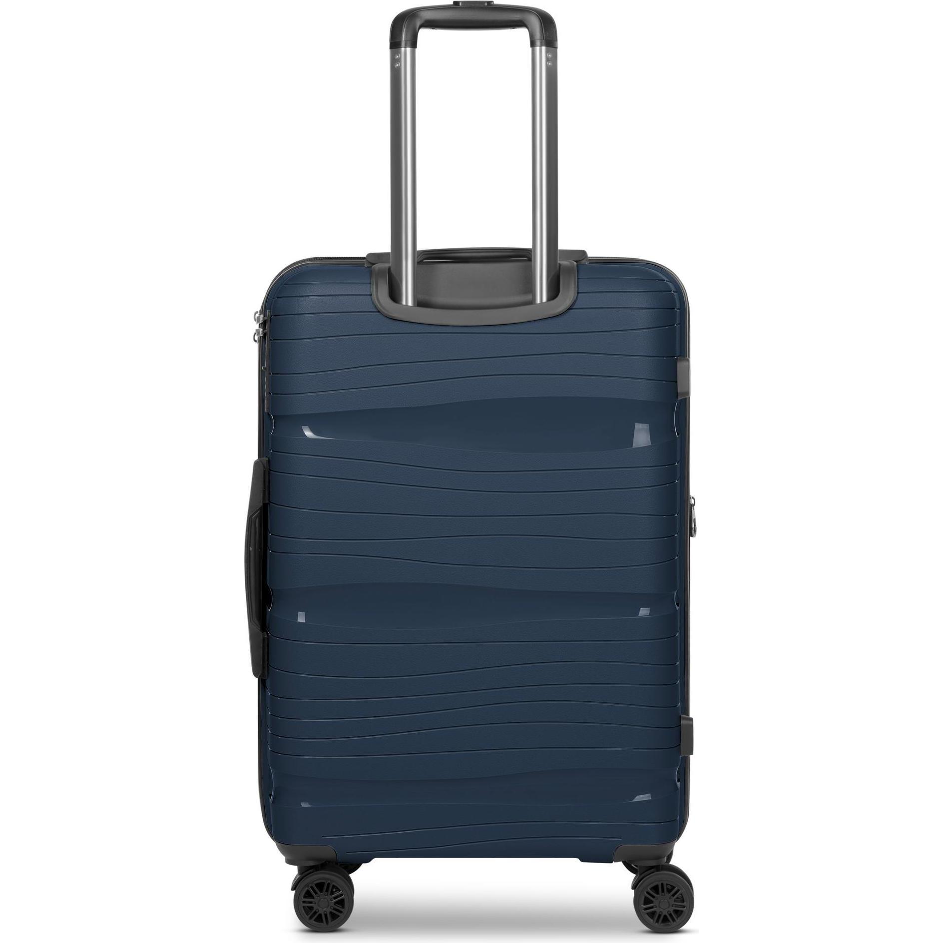 Thumbnail - D&N, Koffer, Travel Line 4300-Plus 4 Rollen Trolley M 65 cm mit Dehnfalte, Blau, (58 l, M (50 - 90l))