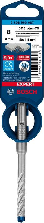 Immagine prodotto Bosch Professional Zubehör Trapano a percussione Expert SDS plus-7X, 8 x 50 x 115 mm (8 millimetri)