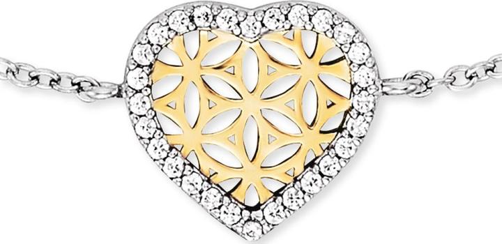 Produktbild Engelsrufer Lebensblume Herz Armband (17 cm, 925er Silber)