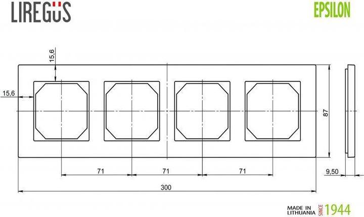 Actual product image Liregus 4-Way Frame Matt Glass