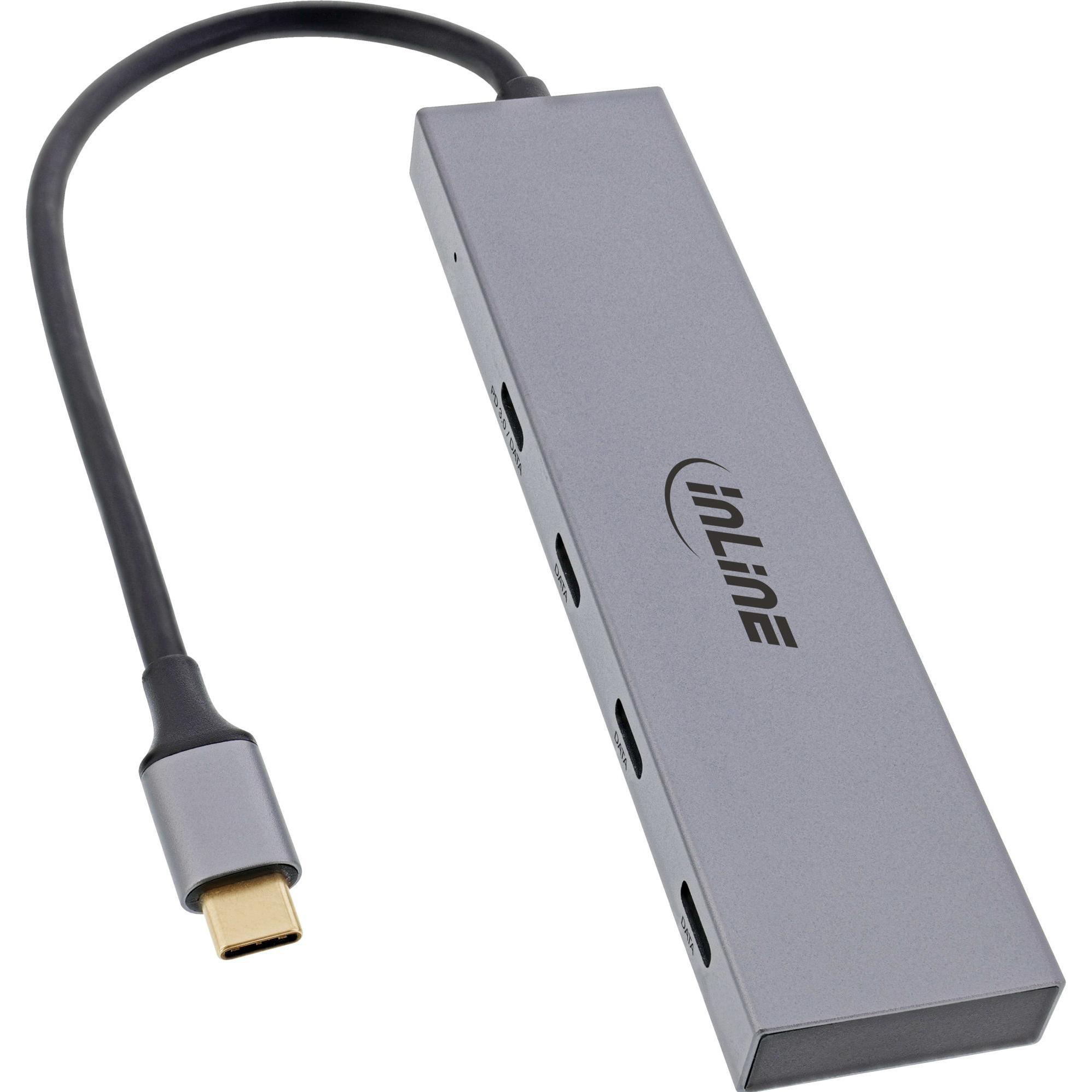 Thumbnail - InLine 35392B (USB-C, 4 Ports), Dockingstation + USB Hub, Silber