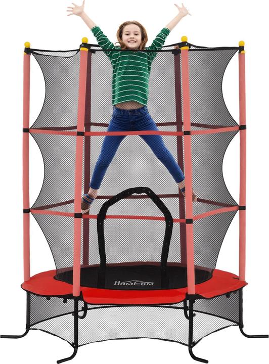 Homcom Kindertrampolin Stahl, Kunststoff Rot (163 cm)