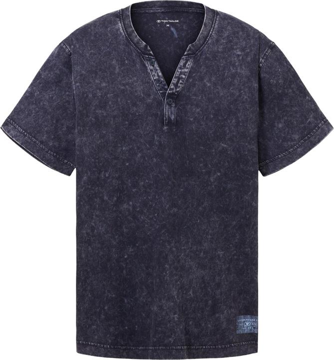 Produktbild Tom Tailor T-Shirt Kurzarmshirt mit Henley-Ausschnitt und ausgewaschener Optik (XL)
