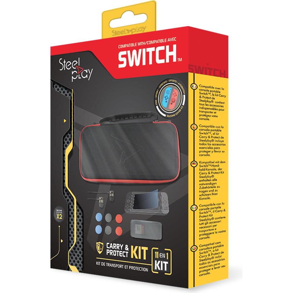 Steelplay Carry and Protect 11 in 1 Kit (Switch), Weiteres Gaming Zubehör, Schwarz