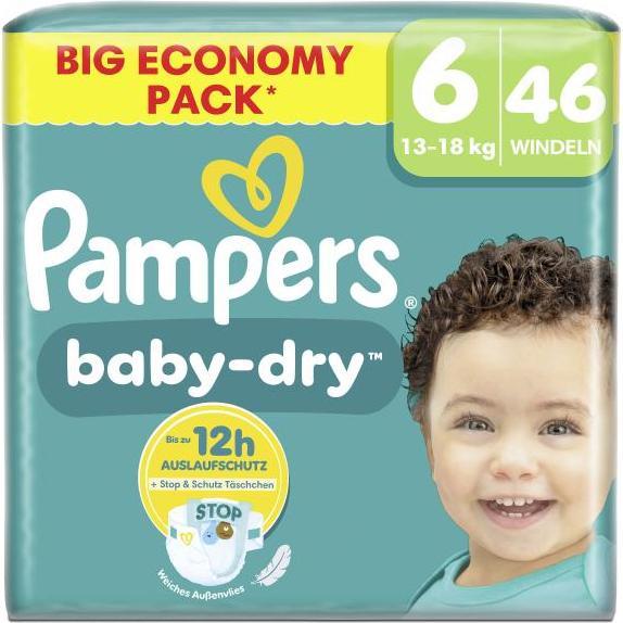 Actual product image Pampers Baby Dry Gr.6 Extra Large 13-18kg Big Pack Windeln (Size 6, 46 pcs.)