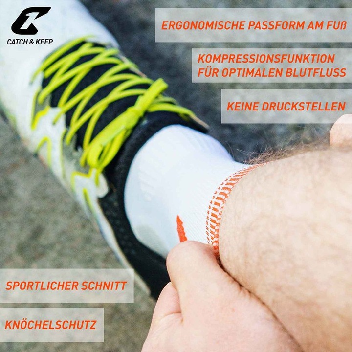 Produktbild Catch & Keep Anti-Rutsch Sportsocken Grip Socken Fussballstrümpfe Rutschfeste Anti-Slip-Sport-Socken (One Size)