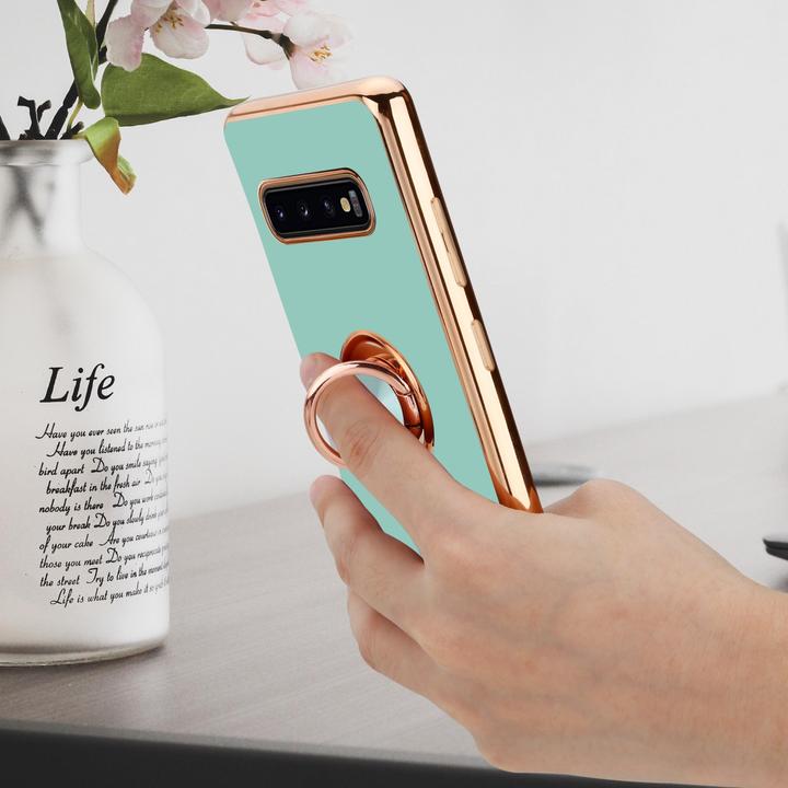 Produktbild Cadorabo Hülle für Samsung Galaxy S10 PLUS im TPU mit Kameraschutz und Ring LM089 Style (Samsung Galaxy S10+)