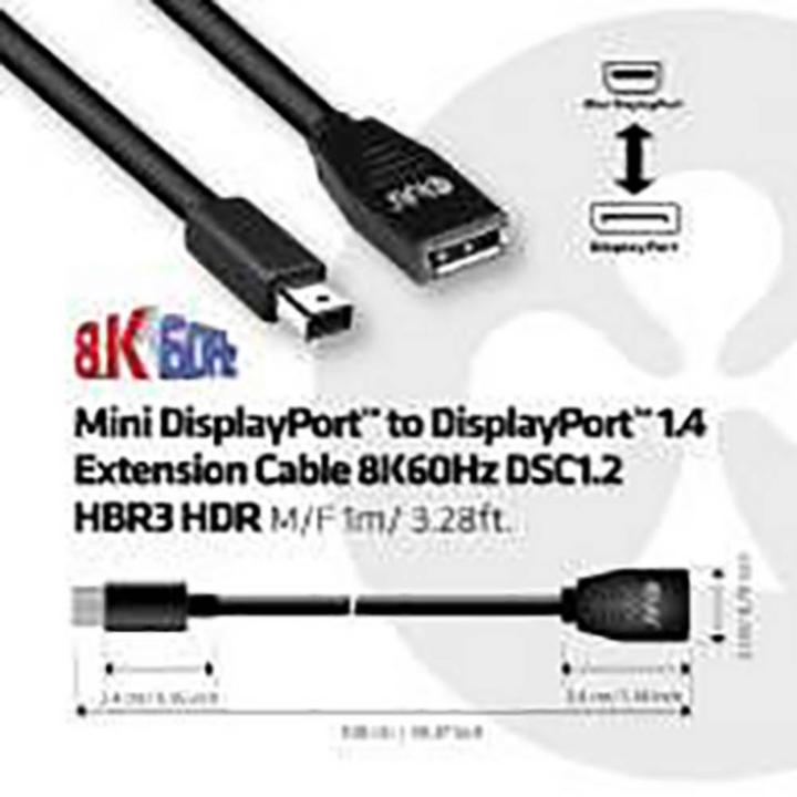 Actual product image Club 3D Mini DisplayPort — DisplayPort (1 m)