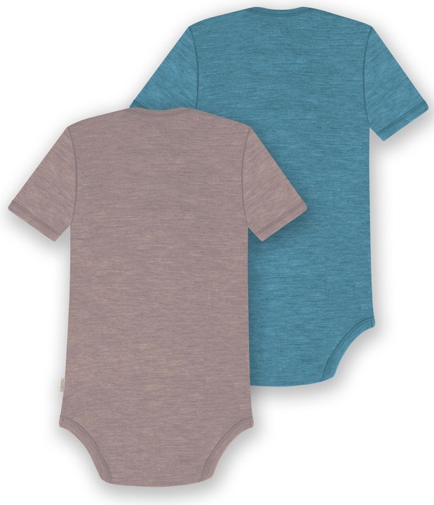 Actual product image Normani Set of 2 baby merino bodysuit short sleeves "Tauranga" - 9297 (98)