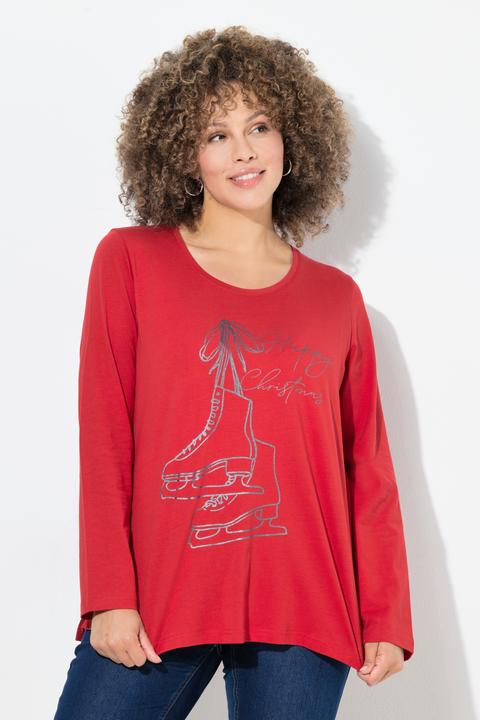 Actual product image Ulla Popken Shirt, Weihnachtsmotiv, Classic, Rundhals, Langarm (54)