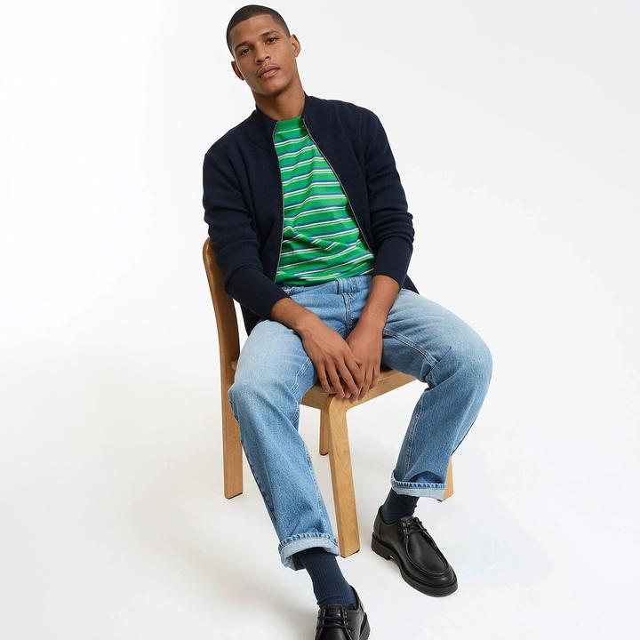 Actual product image La Redoute Collections Signature Merino Wool Cardigan with Zipper (L)