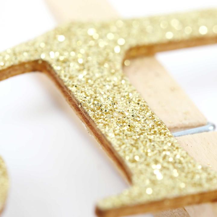 Immagine prodotto Papierdrachen Numeri di legno glitterati con clip