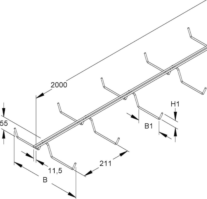 Produktbild Niedax DeckentrÃ¤ger (200 cm)