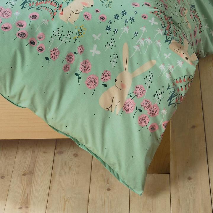 Produktbild Kaeppel Biber Bettwäsche Bunnys jade (Duvetbezug, 135 x 200 cm, 80 x 80 cm)