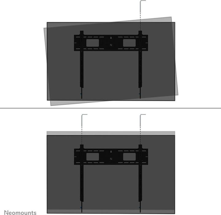 Image du produit Neomounts Support mural 800x600mm 125kg/43-98"/fixe/noir/charge lourde (Mur, 125 kg, 43" - 98")