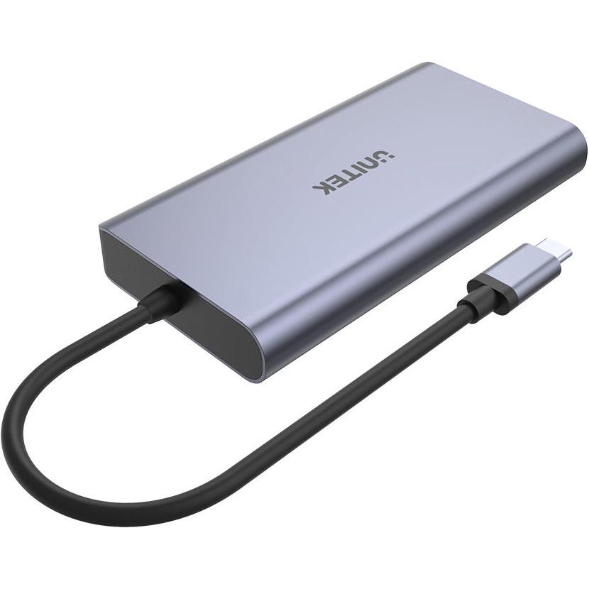 Thumbnail - Unitek uHUB S7 (USB-C, 2 Ports), Dockingstation + USB Hub, Grau