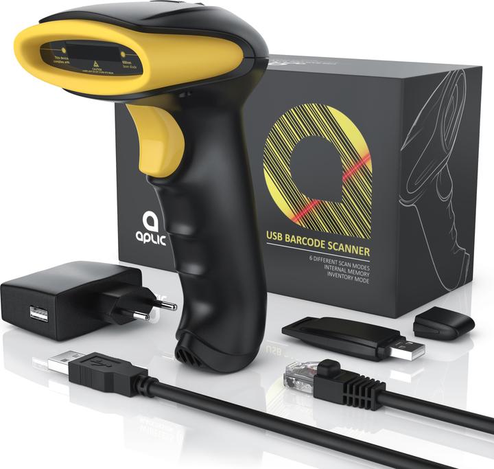 Actual product image Aplic Barcode Scanner Wireless - 2.4 Ghz wireless laser handheld scanner, handheld reader USB, 6 scan