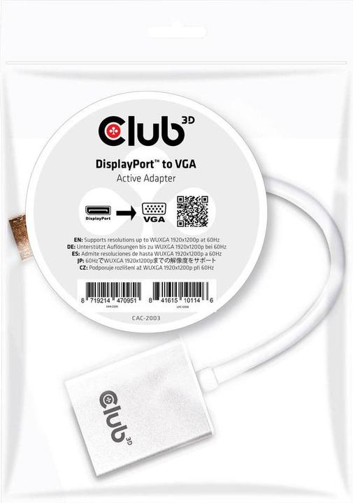 Produktbild Club 3D Displayport zu (VGA, 25 cm)