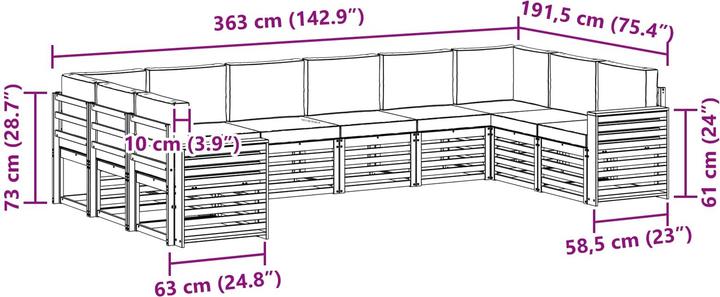 Produktbild vidaXL Outdoor-Sofa