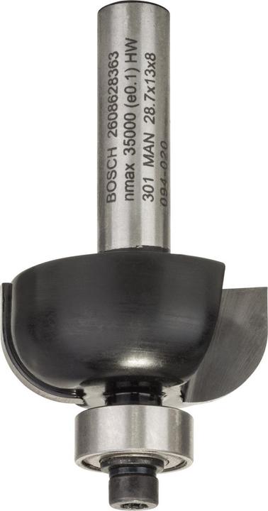 Produktbild Bosch Professional Zubehör Hohlkehlenfräser, 8 mm, R1 8 mm, D 28,7 mm, L 13 mm, G 54 mm