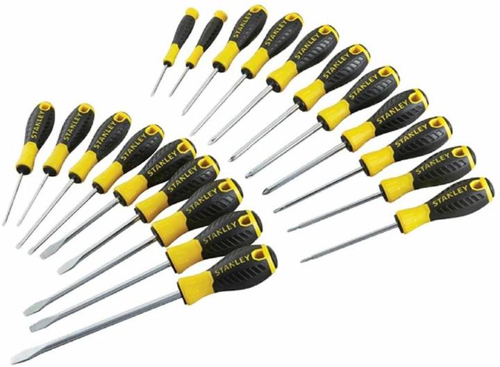 Actual product image Stanley Tools sta060213 Essential screwdriver, yellow/black (20 pieces) (Pozidriv cross recess (PZ), Pin-torx)