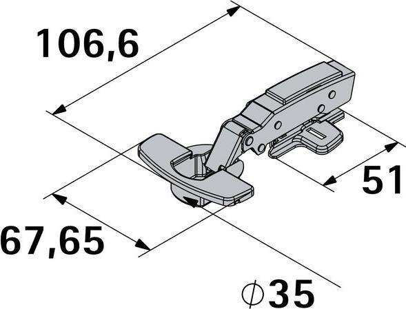 Actual product image Hettich Sensys Topfscharnier mit integrierter Dmpfung, vorliegend 35 mm, 2 Stck