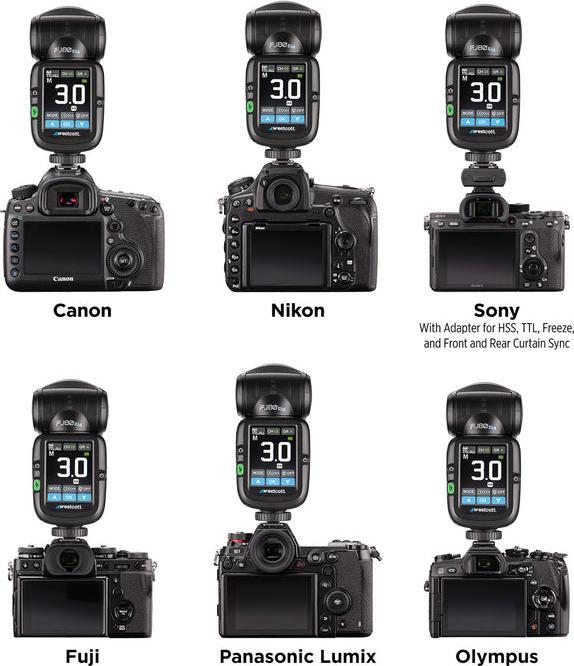 Produktbild Westcott FJ80 II M Universal Touchscreen 80WS Speedlight (D226311) (Aufsteckblitz, Canon, Fujifilm, Nikon, Olympus, Panasonic, Sony)