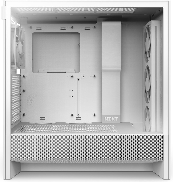 Actual product image NZXT H5 Flow RGB ( 2024 ) (white, tempered glass) (ATX, mATX, E-ATX, Mini-ITX)