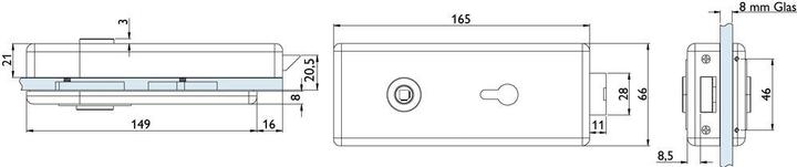 Productafbeelding Hermat Glasdeurslot 6083 PZ-Genova VA ma PZ DIN L/R