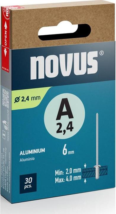 Novus Blindniete A2.4 x L: 6 mm Alu