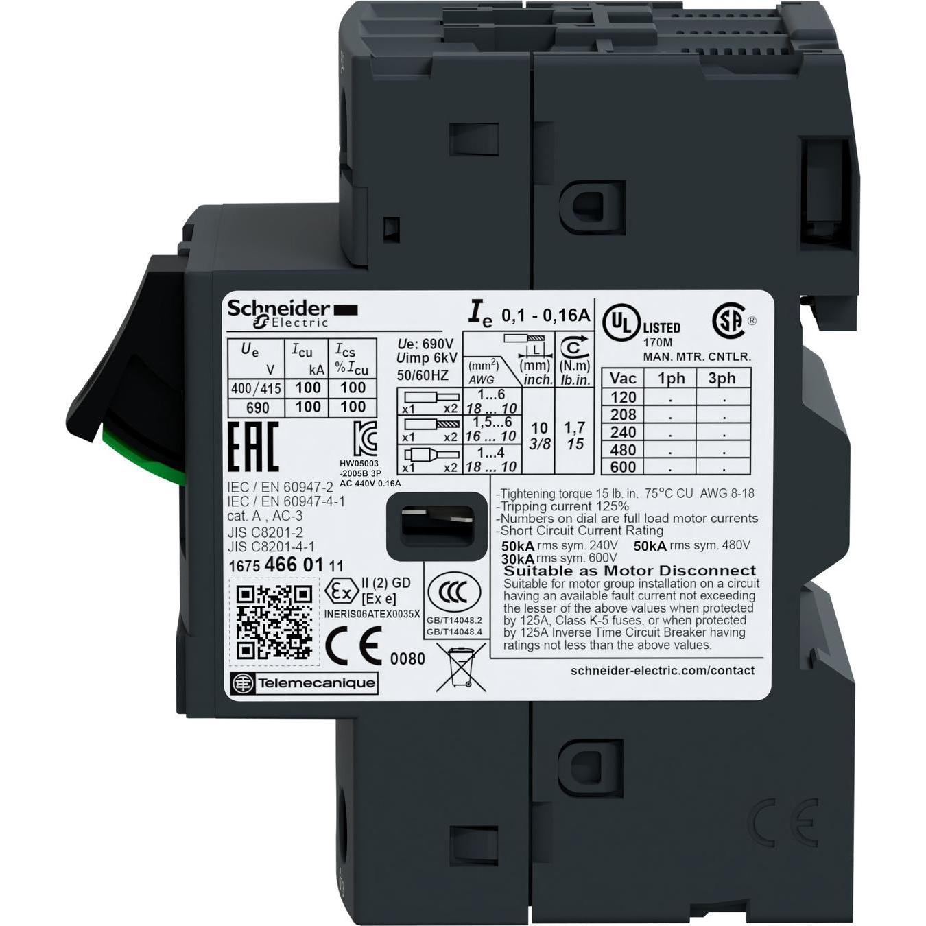 Schneider Electric, Interruttore, Interruttore di protezione del motore GV2ME10