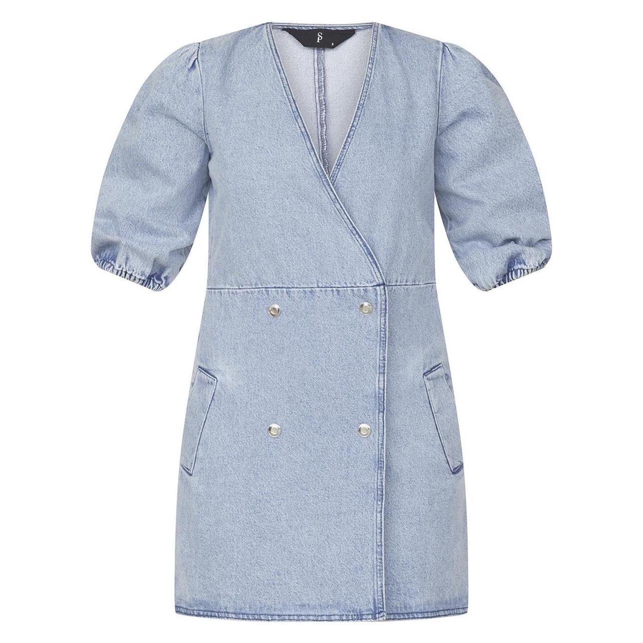 Sisters Point, Vrouwen, Jurken, Otita-dr Dames Dress - L. Blue Wash - Maat L, Blauw, (L)