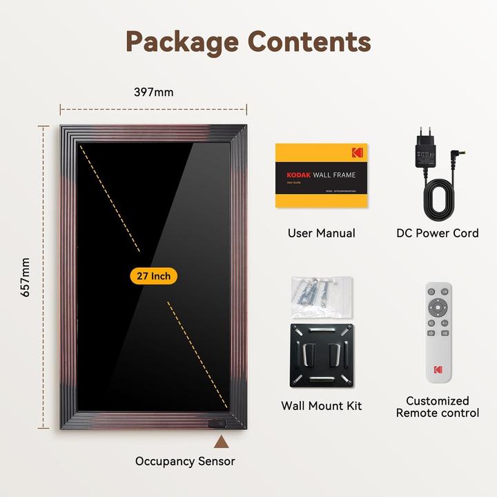 Image du produit Kodak Digitale Fotolijst mit WLAN, automatischer Rotation und App-Teilfunktion (27")
