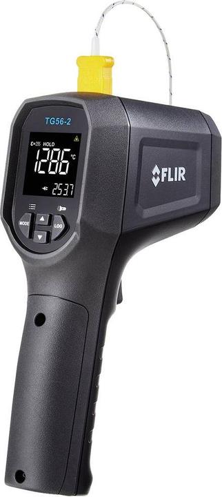 1x TG56-2 Spot IR thermometer, 1x Type K thermocouple, 9 V Alkaline Batterie 6LR61, 1x Schnellstartanleitung, Garantiekarte, Tasche