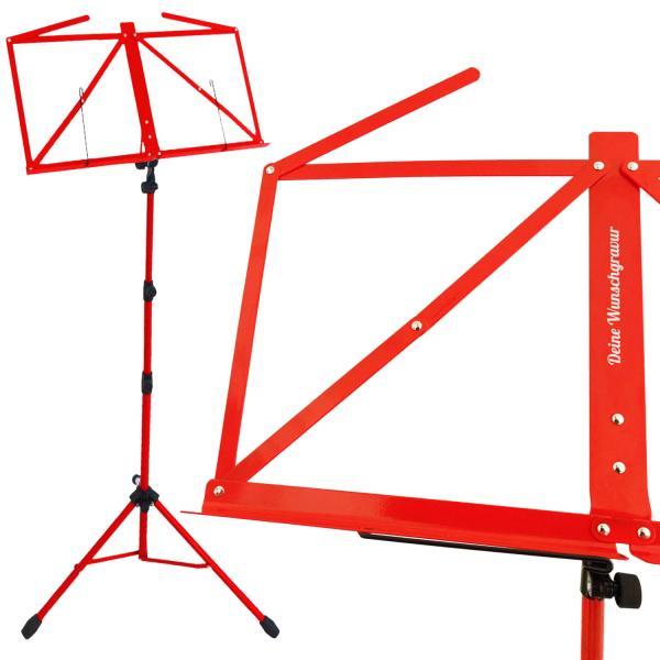 keepdrum MUS3RD Notenständer Rot mit personalisierter Gravur, Notenständer, Rot
