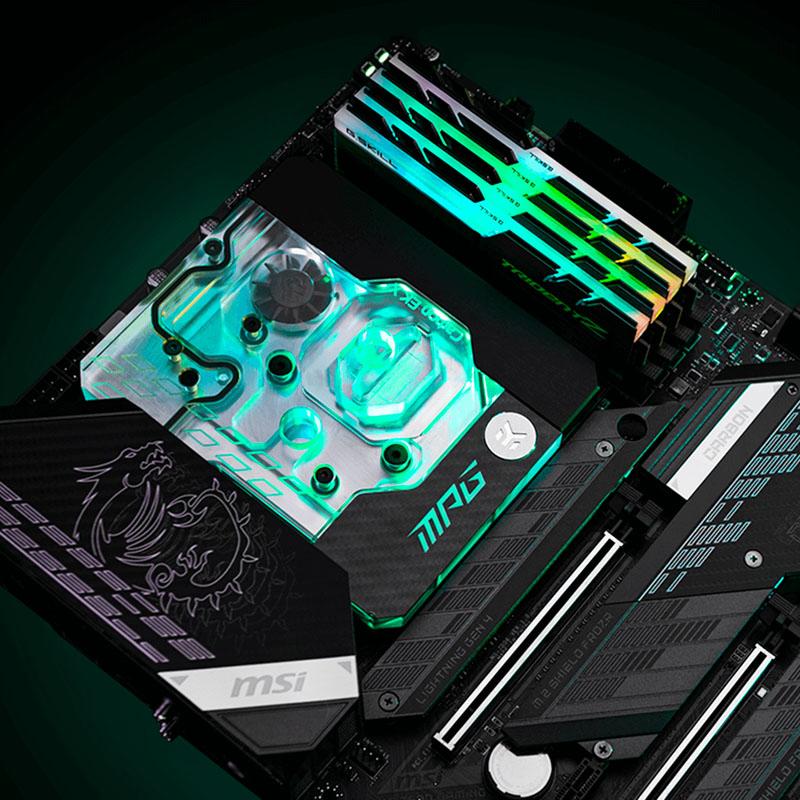 Thumbnail - EKWB EK-Quantum Momentum, Intel MPG Z590 Gaming Carbon - EK X Edition - Sockel 1200, CPU Wasserkühler, Silber