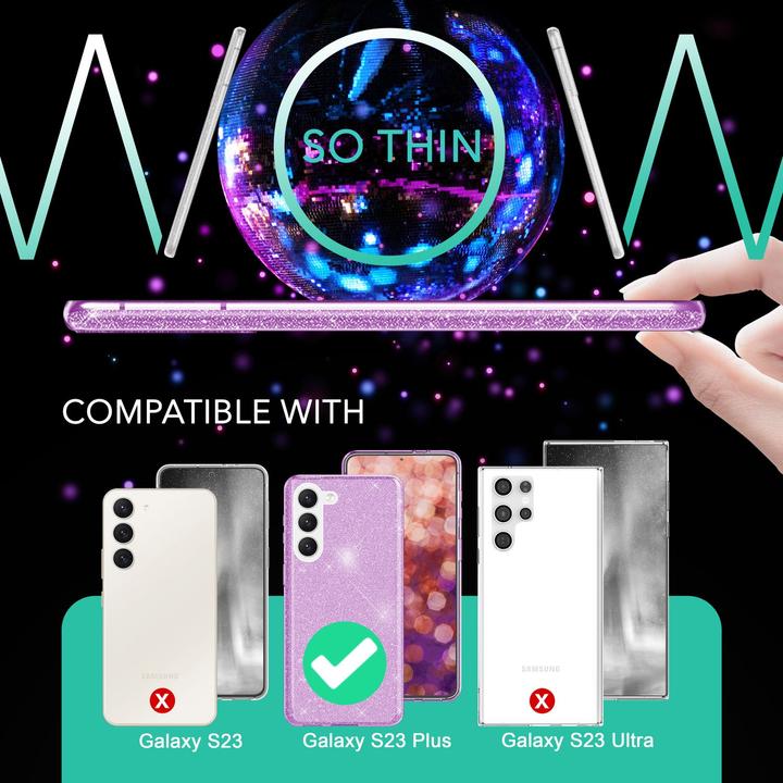 Image du produit Nalia Housse en silicone scintillante avec 2x protections d'écran (Samsung Galaxy S23+)