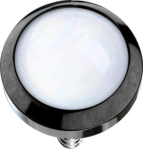 Produktbild Star Piercing Dermal Anchor schwarz mit Epoxidstein weiss (ohne Messing, Chirurgenstahl 316L)