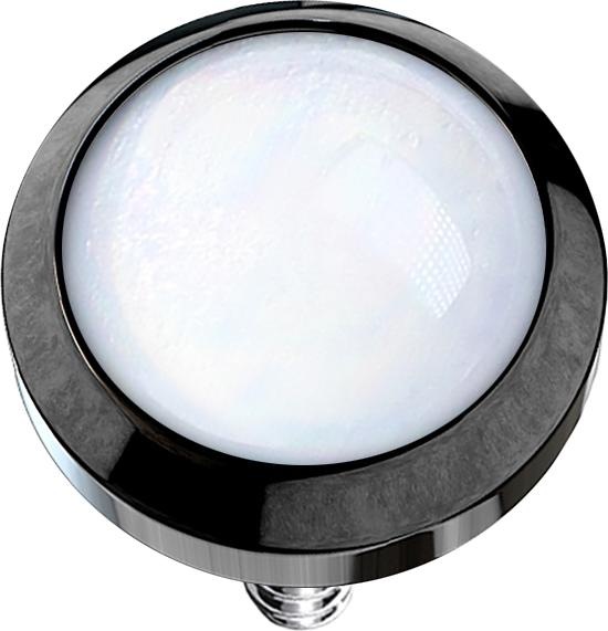 Immagine prodotto Star Piercing Ancoraggio dermico nero con pietra epossidica bianca (senza ottone, Acciaio chirurgico 316L)