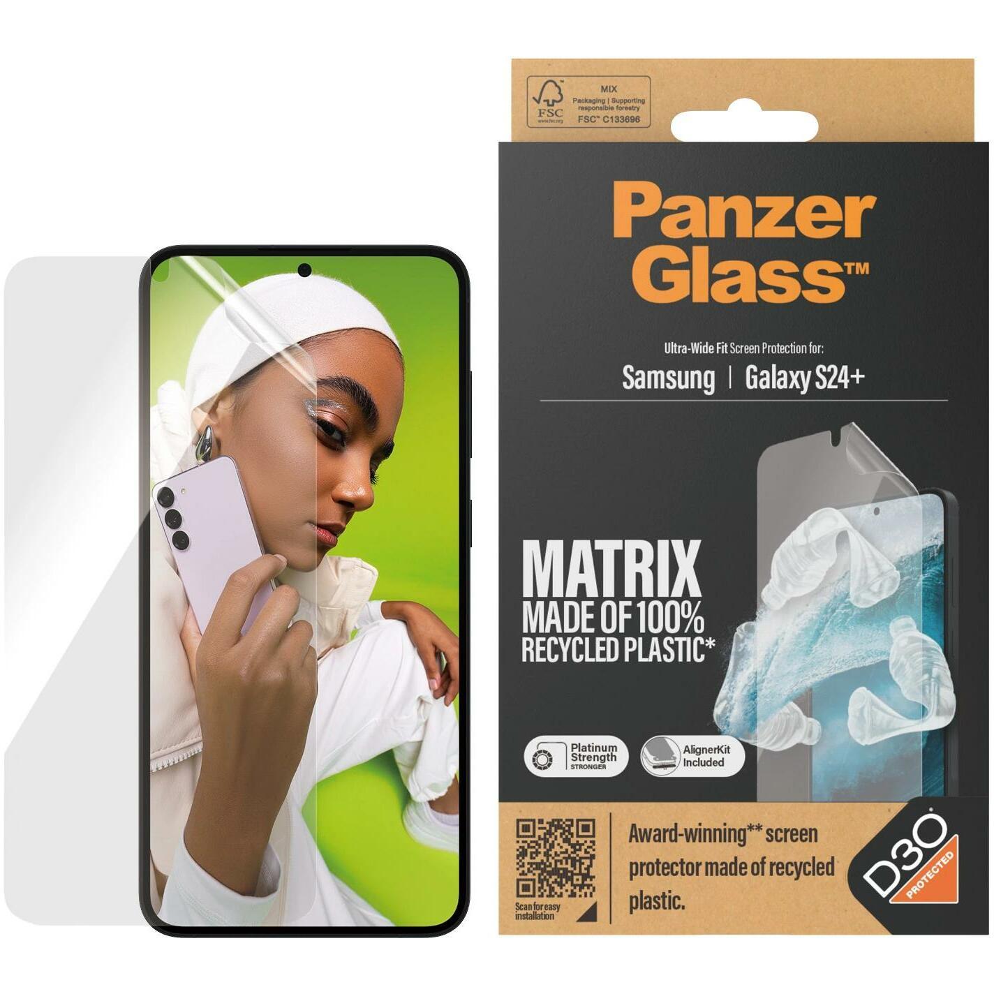 PanzerGlass Matrix (1 Stück, Samsung Galaxy S24+), Smartphone Schutzfolie, Transparent