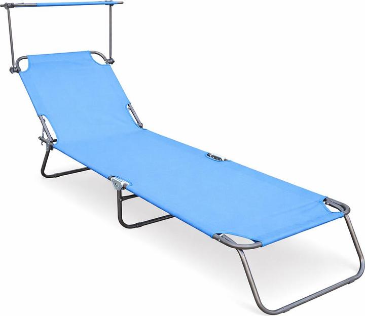 Produktbild VCM Sonnenliege Liegestuhl mit Sonnendach (185 cm)