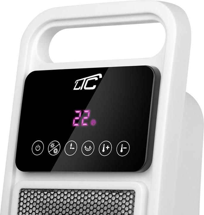 Actual product image Lasmex White heater LTC with ceramic heating element 1400/2000W with remote (2000 W)