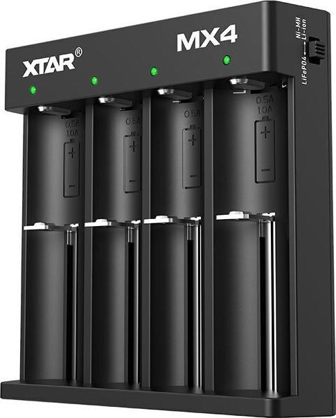 Produktbild Ladegerät für Li-Ionen-/Ni-MH-Akkus XTAR MX4 (Ladegerät inkl. Akku)