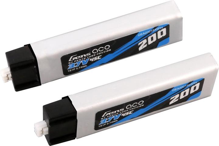 Produktbild Gens Ace 200mAh 3.7V 45C 1S1P Lipo Battery (2pcs) (3.70 V, 200 mAh)