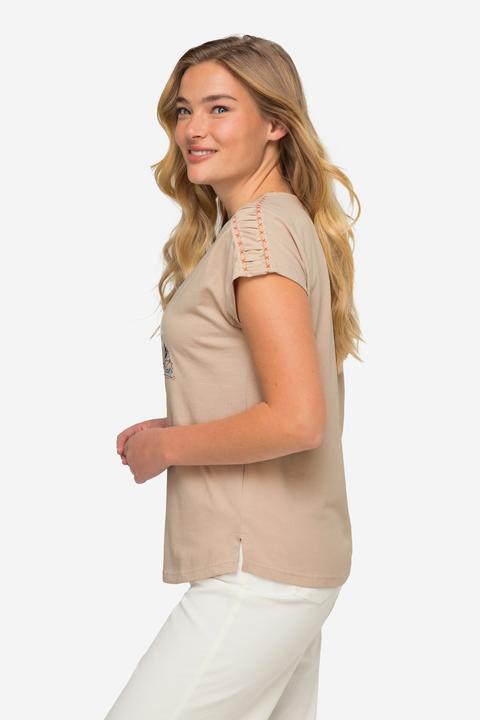 Actual product image Laurasøn Fish Print T-Shirt Shoulder Band Crew Neck OEKO-TEX (L)
